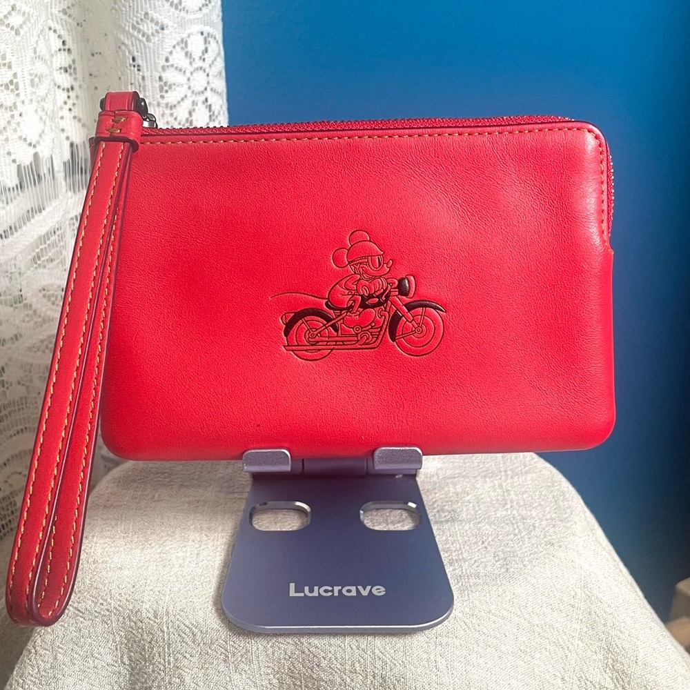 Disney X Coach Mickey Mouse Motorcycle Leather CornerZip Limited Edition NWOT